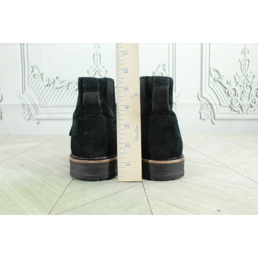 LL Bean Black Suede Slip On Buckled Chelsea Ankle Booties Size 9.5 M - Picture 6 of 8